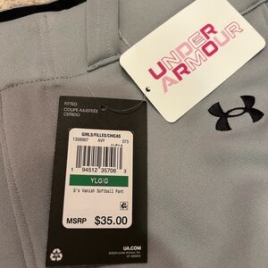Under Armour Youth Softball Pants in Light Gray